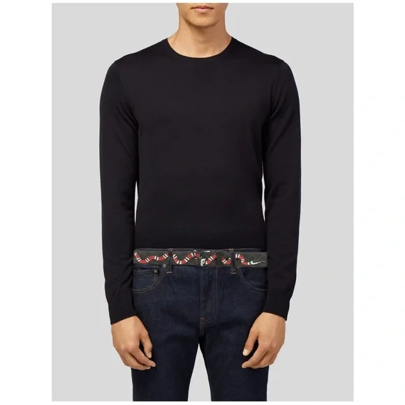 Authentic Men’s Gucci Kingsnake Black Belt - Picture 1 of 9